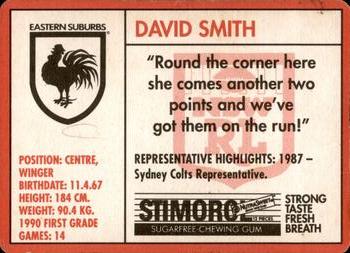1991 Stimorol NRL #136 David Smith Back